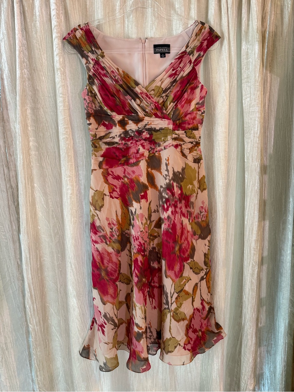 Adrianna Papell Silk Dress sz 6